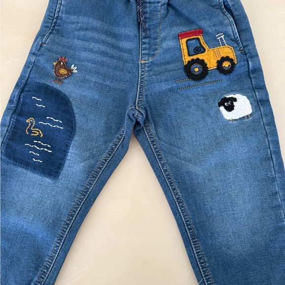 Next Kids Blue Jeans with Farm Embroidery - Picture 1 of 4